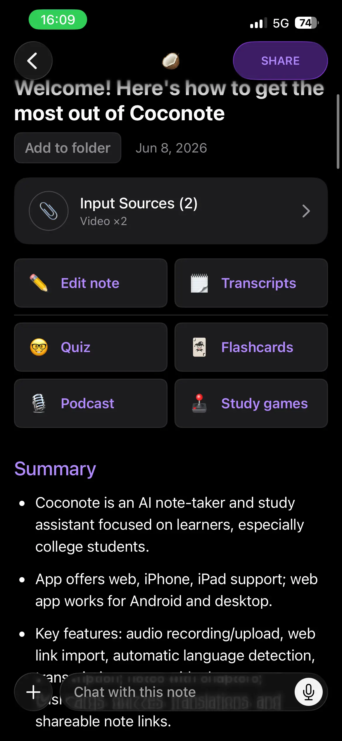 Coconote screenshot 25