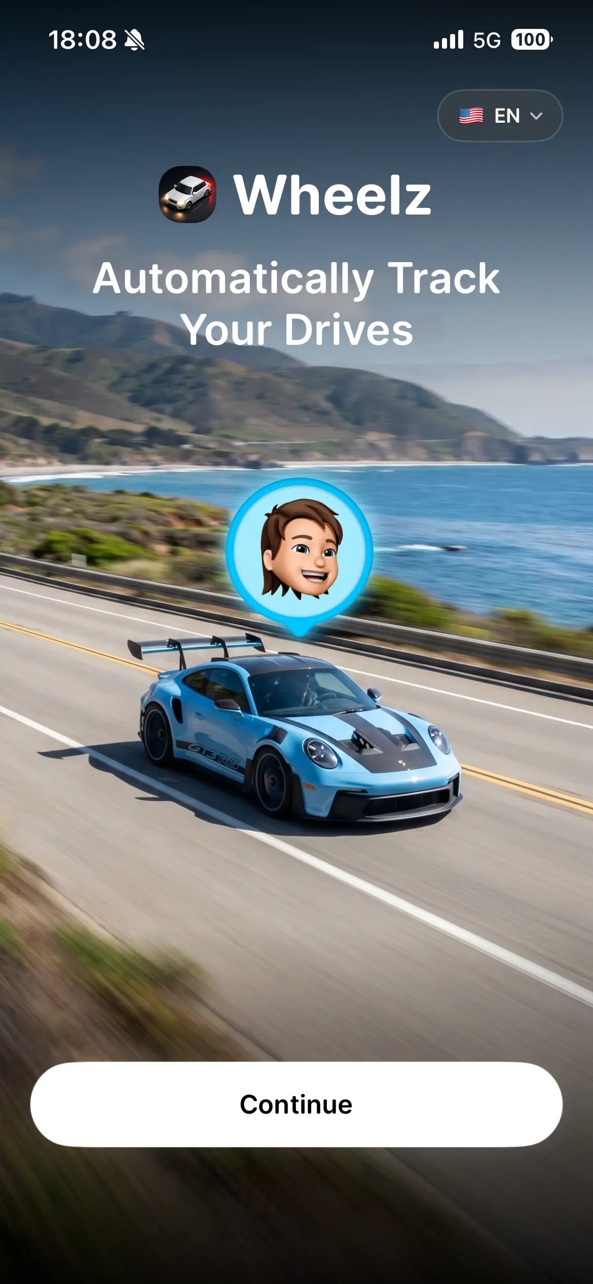 Wheelz onboarding screen 1 of 21