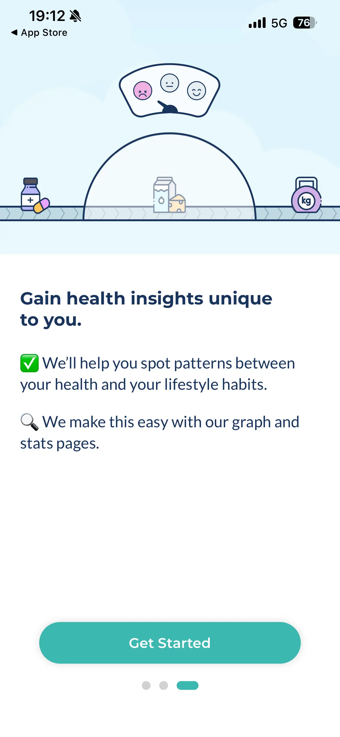 Bearable onboarding screen 4 of 37