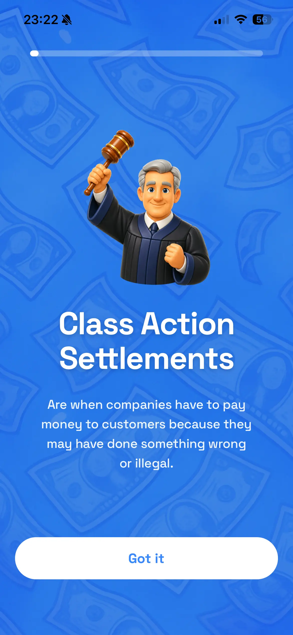 Payout onboarding screen 2