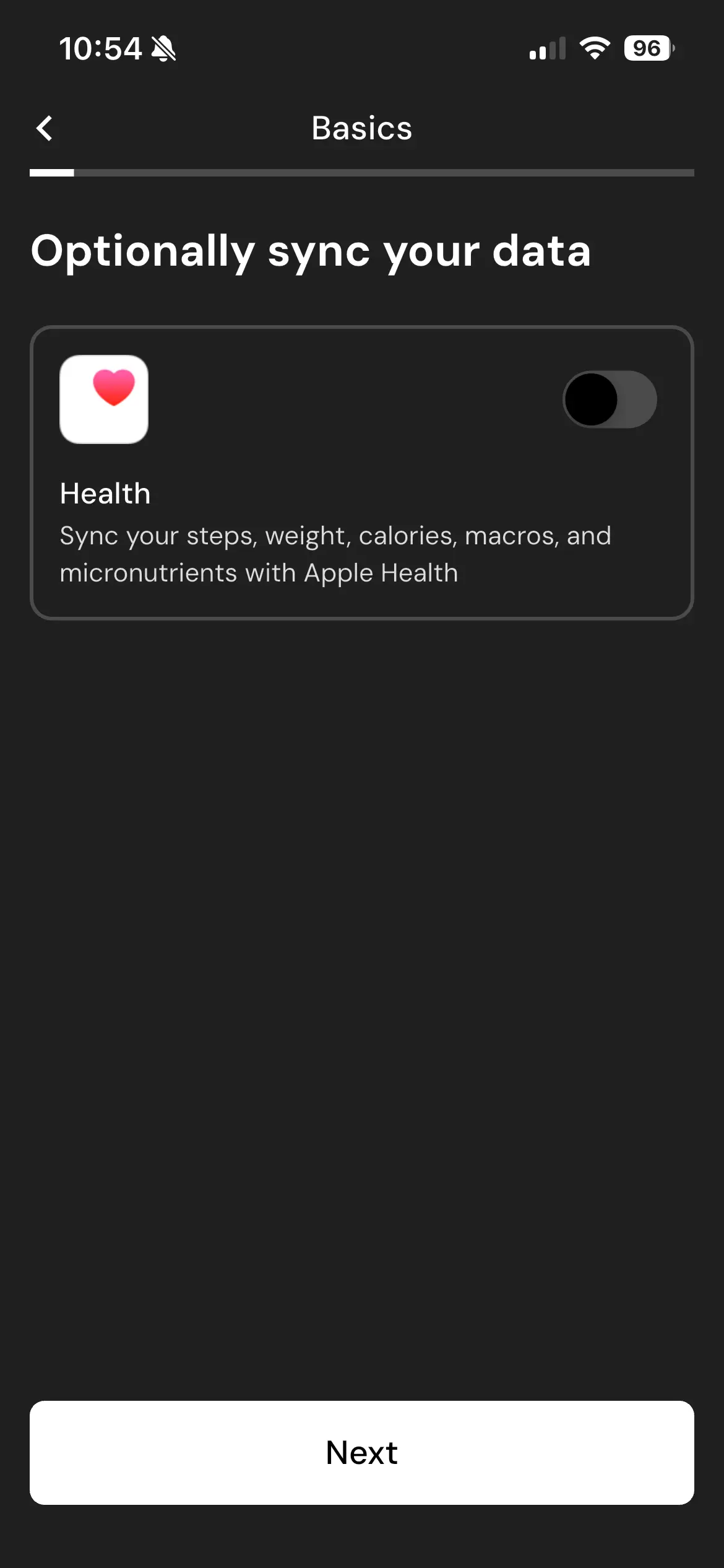 MacroFactor onboarding screen 4 of 35