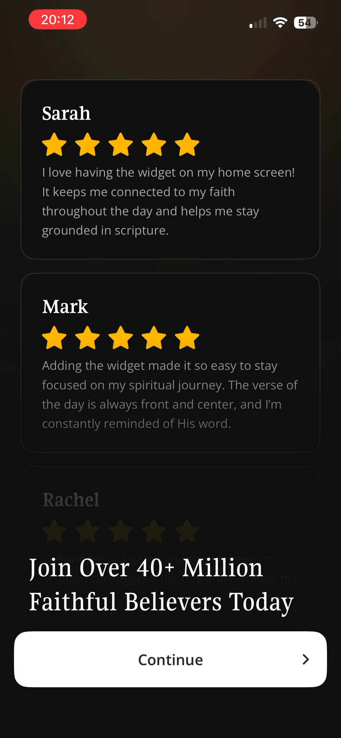 Bible Chat onboarding screen 5 of 29