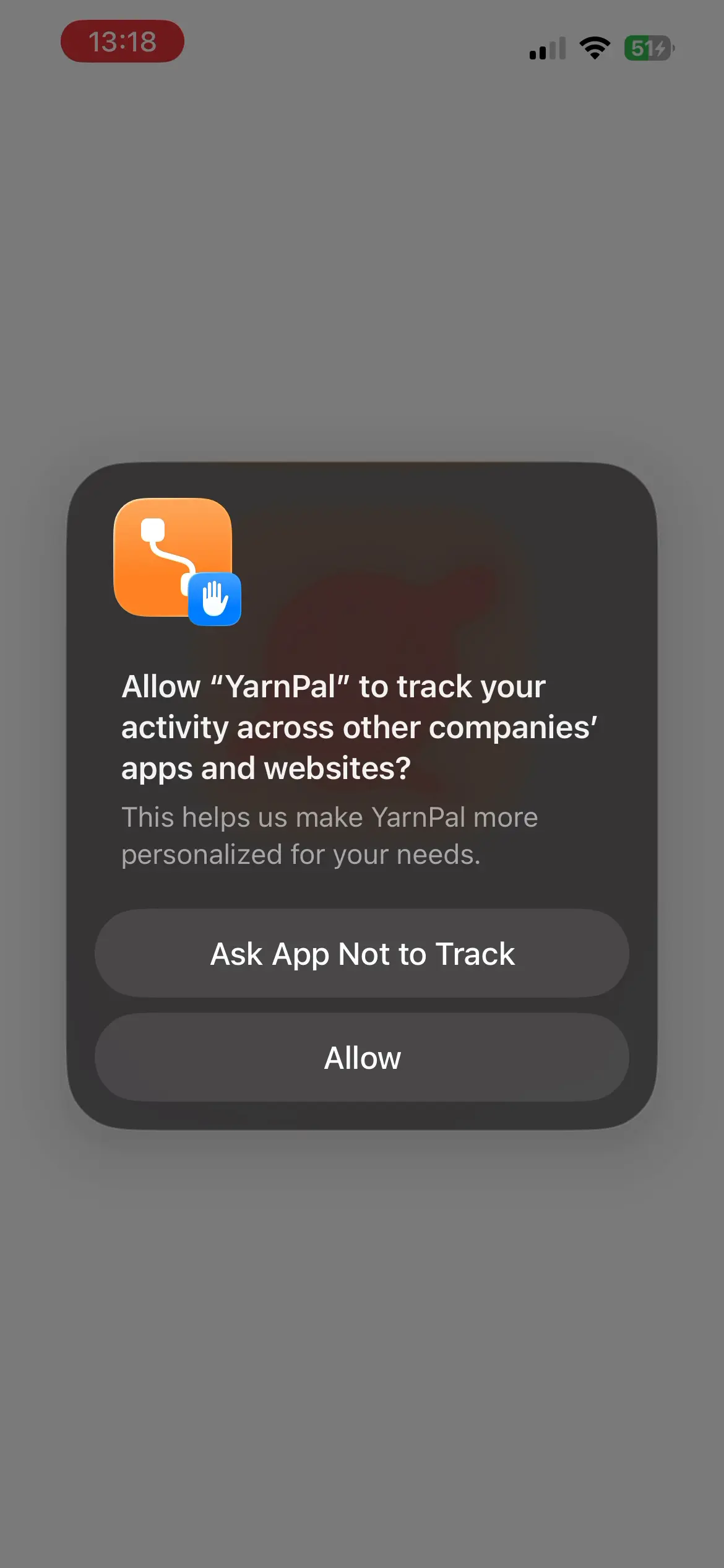 YarnPal onboarding screen 2 of 27
