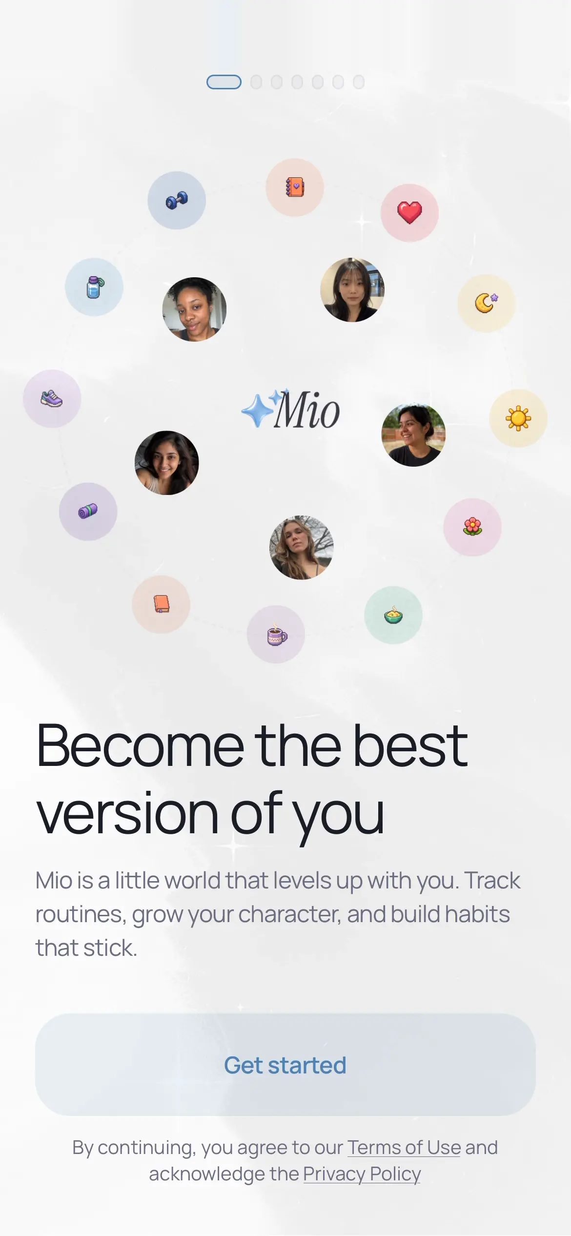 Mio onboarding screen 1 of 34