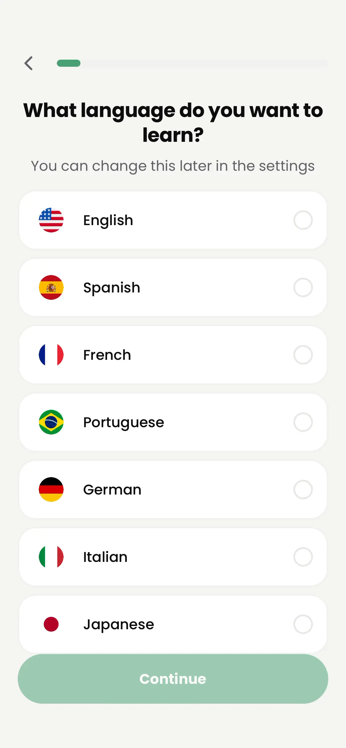 Verbi onboarding screen 2 of 34